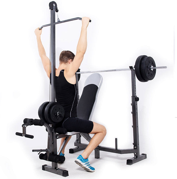 Ultimate 6 In 1 Multi-Station Weight Bench Press Pull Down Fitness Equipment