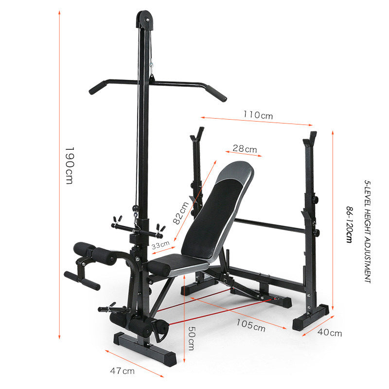 Ultimate 6 In 1 Multi-Station Weight Bench Press Pull Down Fitness Equipment