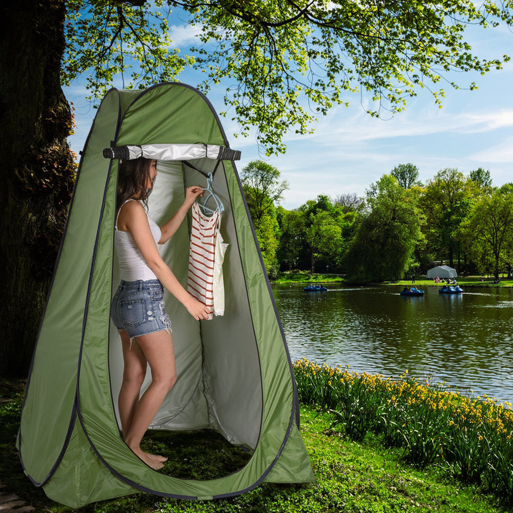 Portable Pop Up Camping Toilet and Shower Privacy Tent with Carry Bag