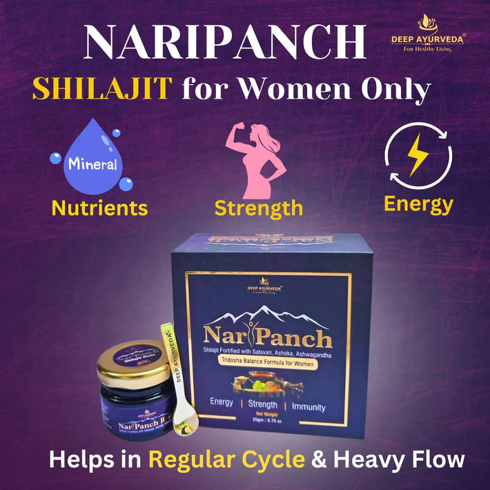 Shilajit Resin NariPanch | Support Women's Overall Wellbeing-20gm Pack - Perfect Gift For Women - Premium Packing