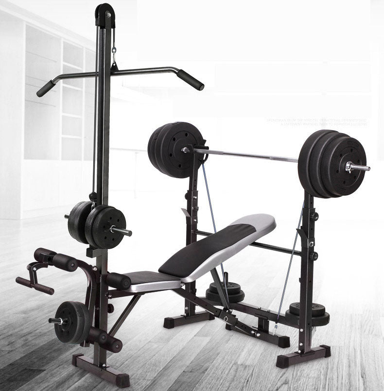 Ultimate 6 In 1 Multi-Station Weight Bench Press Pull Down Fitness Equipment