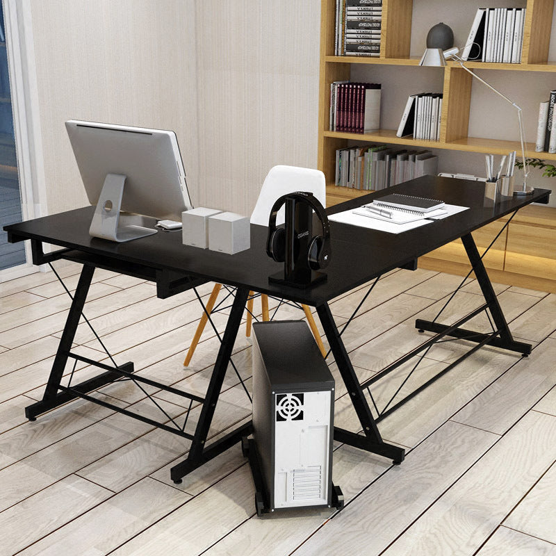 Large Double Workstation Corner Desk for Home Office Black