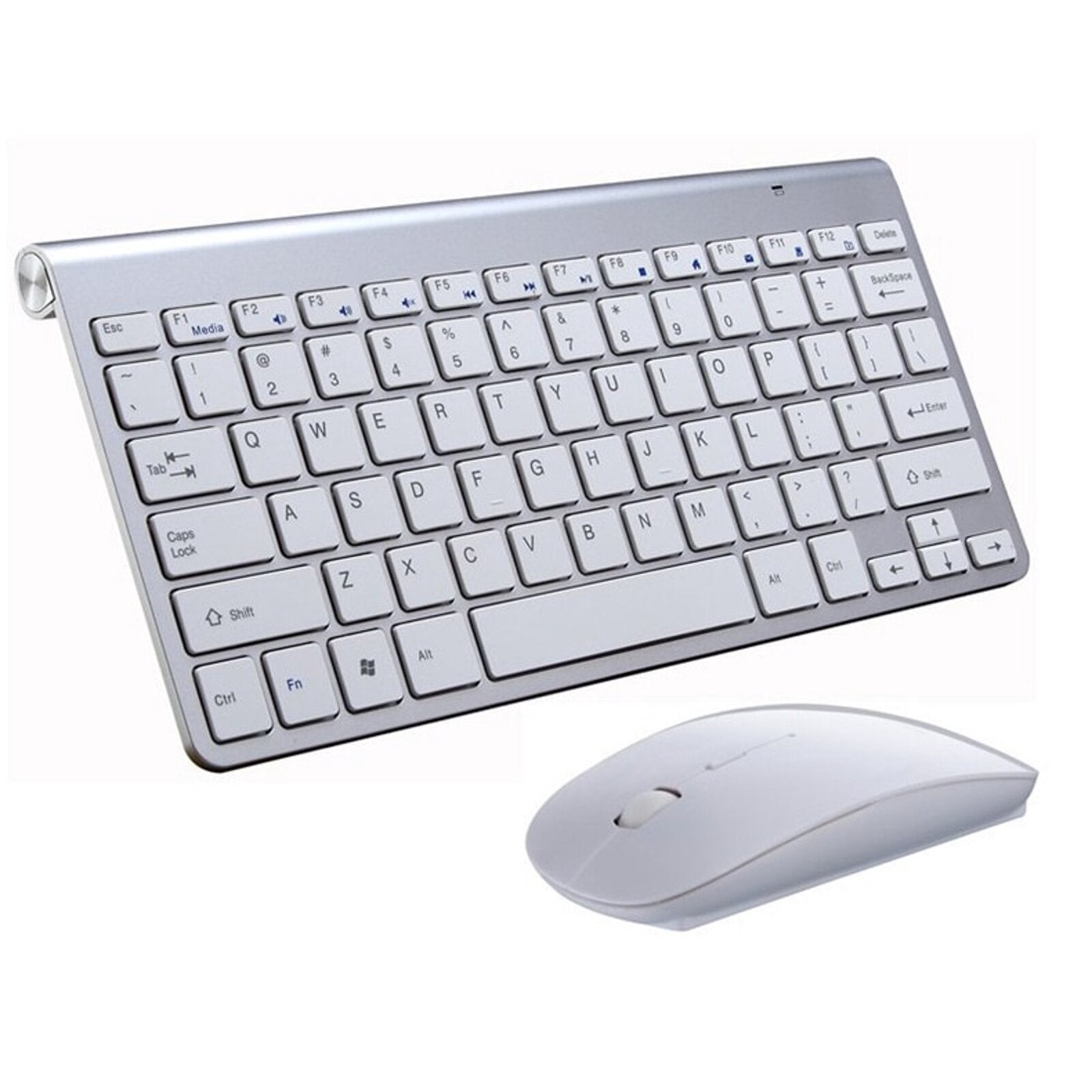 Ergonomic Wireless Keyboard and Mouse Combo Set Silver